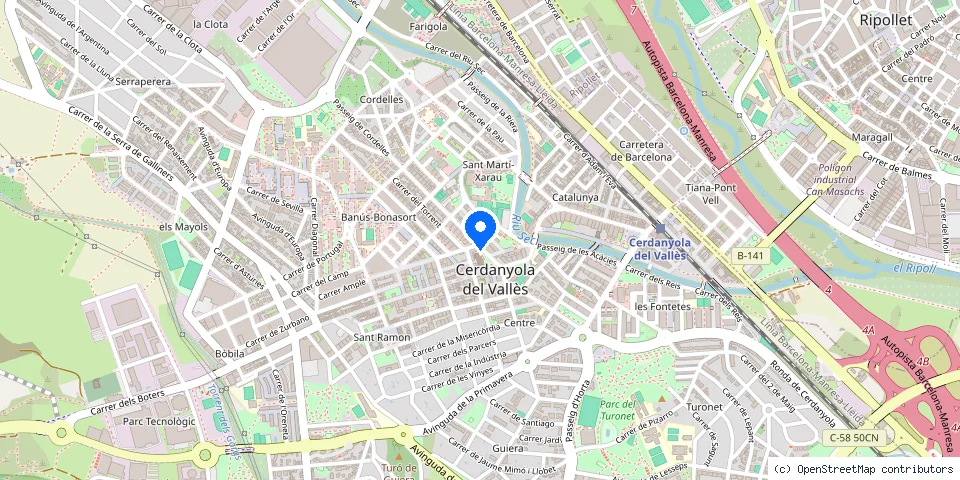Mapa de la ubicación publicada de Cerrajeros Sant Cugat 24H - TitanLock