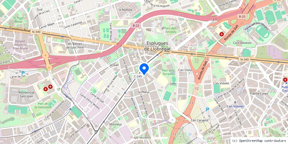 Mapa de la ubicación publicada de hnos Roca Cerrajeros Esplugues de Llobregat