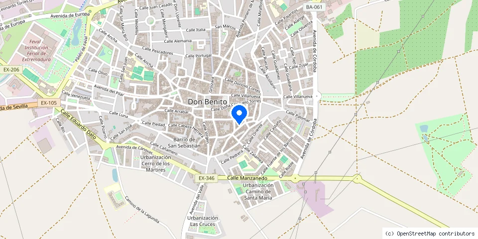 Mapa de la ubicación publicada de JM Cerrajeros Don Benito