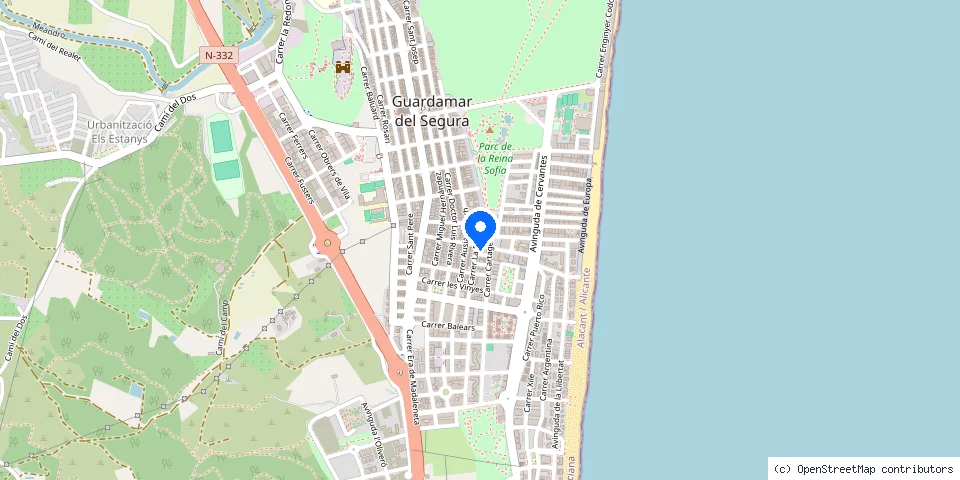 Mapa de la ubicación publicada de cerrajero J. Ivars Guardamar del Segura