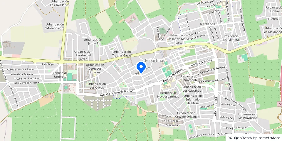 Mapa de la ubicación publicada de Cerrajero Espartinas