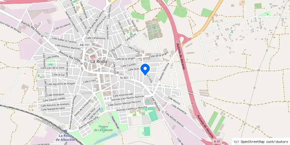 Mapa de la ubicación publicada de Jesús Moreno Charco. CERRAJERO 24 HORAS. ( Aperturas ) La Roda, Albacete y alrededores
