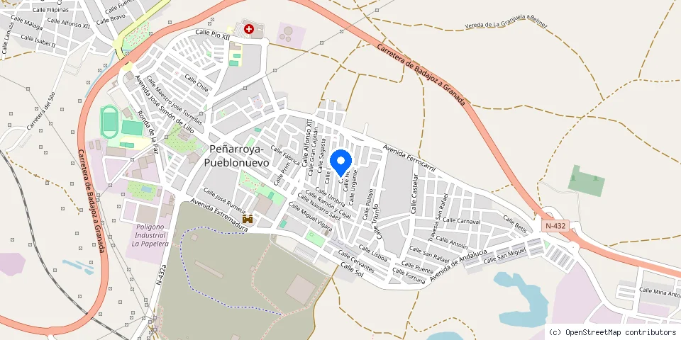 Mapa de la ubicación publicada de Cerrajeros Peñarroya-Pueblonuevo El Rosarito