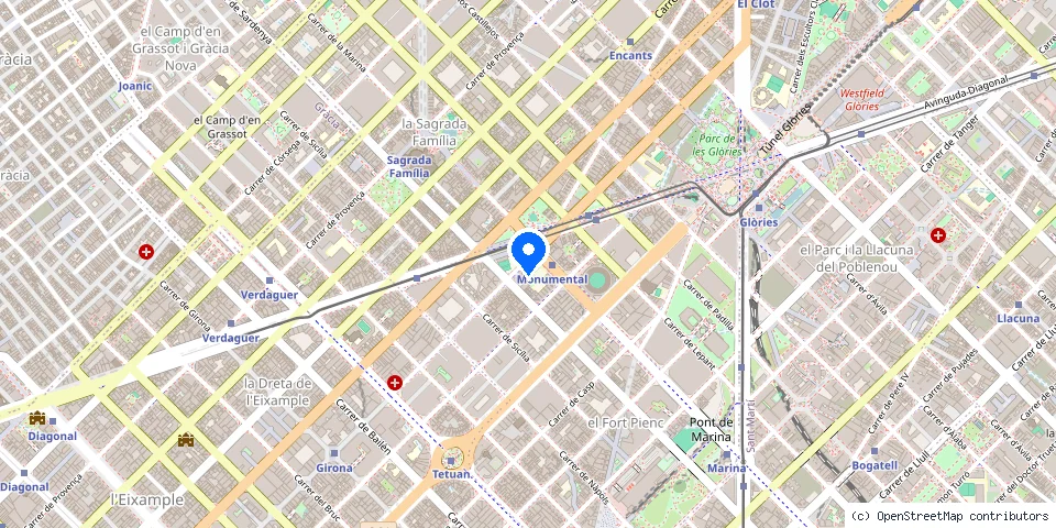 Mapa de la ubicación publicada de Cerrajeros Cat Sagrada Familia