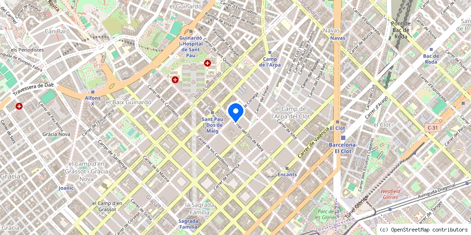 Mapa de la ubicación publicada de Cerrajeria Barcelona Segurclau