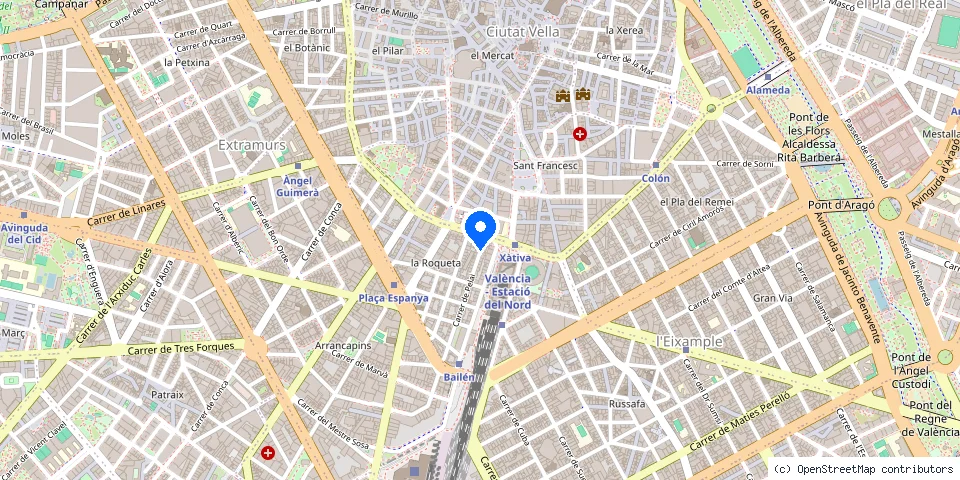 Mapa de la ubicación publicada de Entrellaves Cerrajeros Valencia