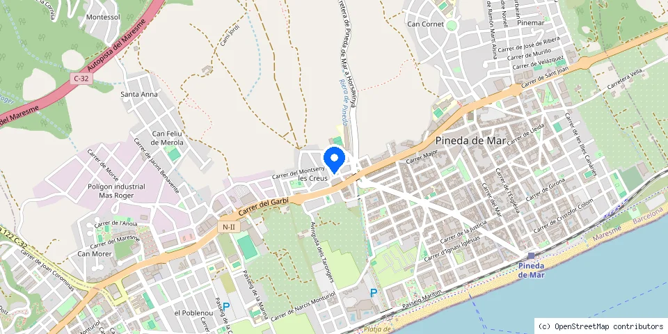 Mapa de la ubicación publicada de Cerrajeros Manu Baz Pineda de Mar