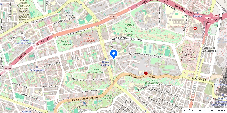 Mapa de la ubicación publicada de servimadrid 24